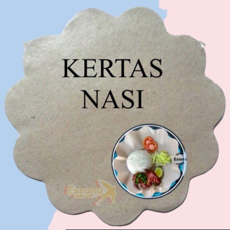 kertas nasi bunga untuk piring rotan plastik