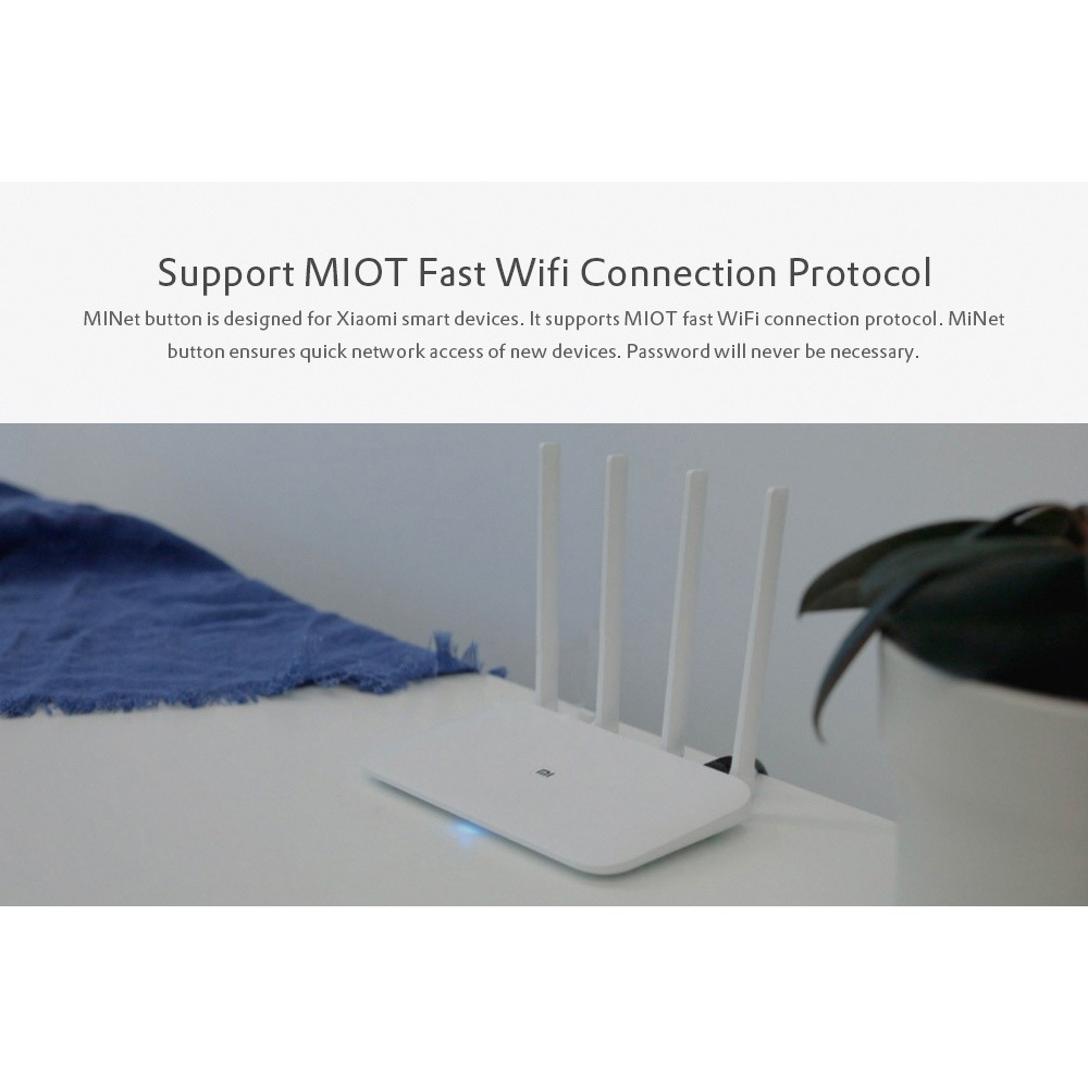 Xiaomi Mi Router 4 Dual Band Wireless Gigabit IEEE 802.11AC 4 Antena - R4 - White