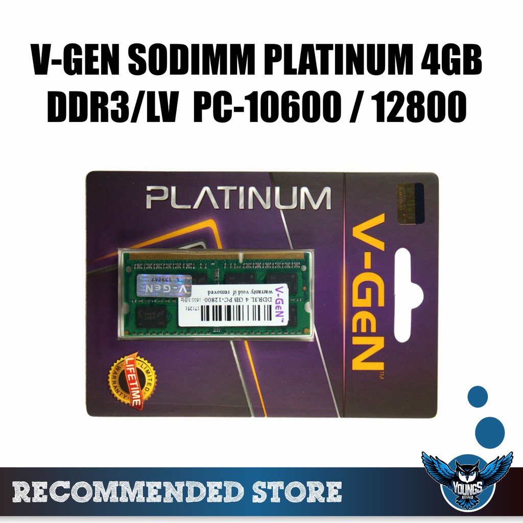 RAM LAPTOP V-GEN PLATINUM DDR3 4GB 1333 / 1600 SODIMM VGEN DDR3/LV