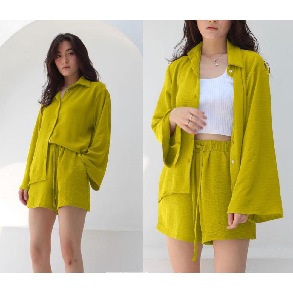 Setelan Somain - Setelan Casual Perempuan - Setelan Linen Terbaru - Blouse Wanita