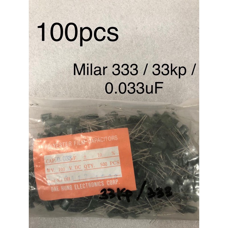 100Pcs Kapasitor Milar 333 milar 33kp milar 0.033uF