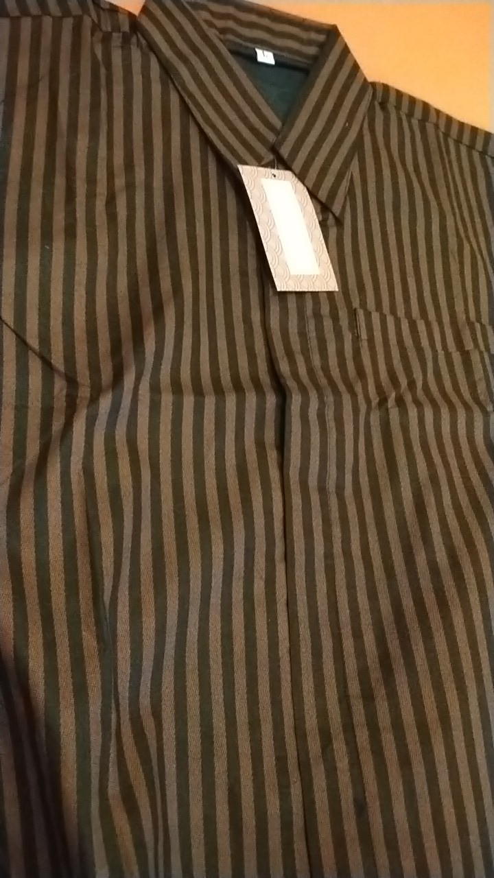 Lurik Coklat Pendek Kemeja Batik Pria Full Furing Bahan Katun Halus Primisima