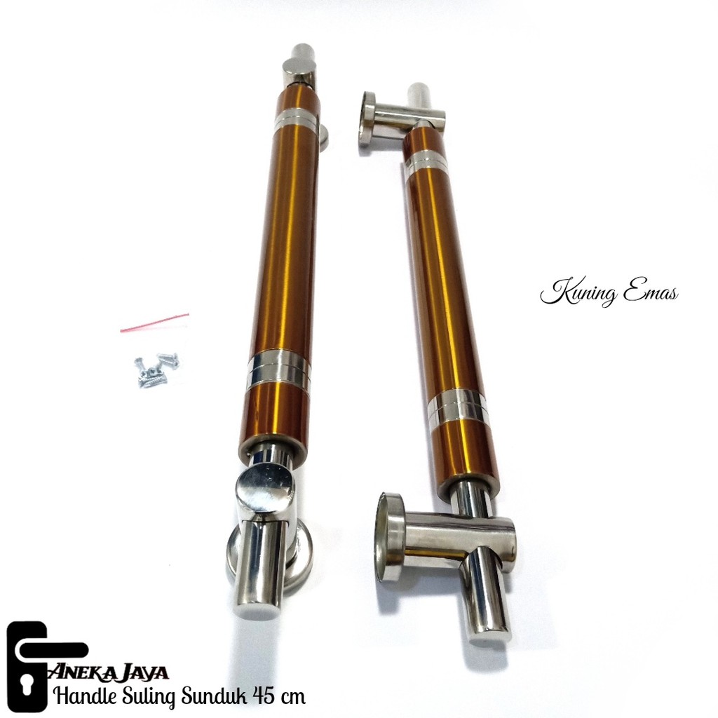 Handle Pintu Rumah / Tarikan Pintu Rumah / Gagang Pintu Rumah Stainless merah dan kuning emas