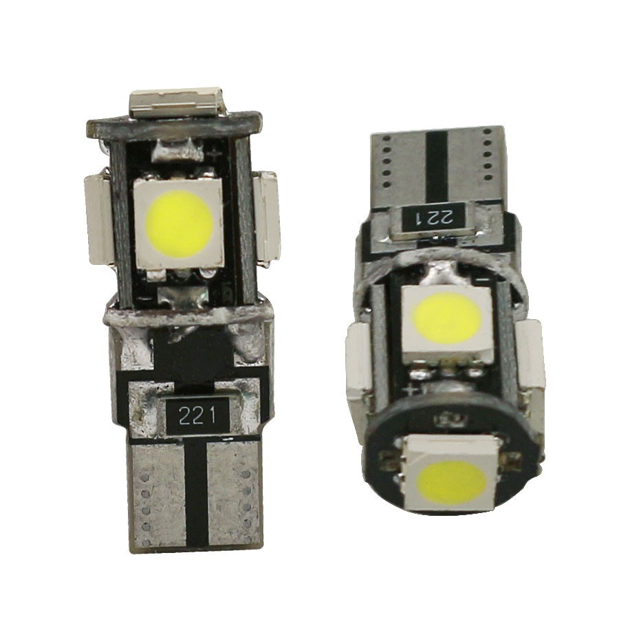 1 pc Lampu LED T10 Canbus 5SMD 5050 194 W5W 501 Warna Putih Untuk Lampu Belakang Mobil