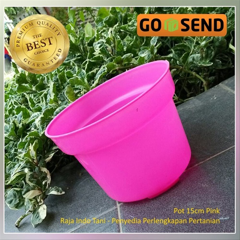 Pot Bunga 15cm Pink - Toko Pot Plastik Tanaman Hias Grosir Murah Pot 15 cm Merah Muda - Jual Pot