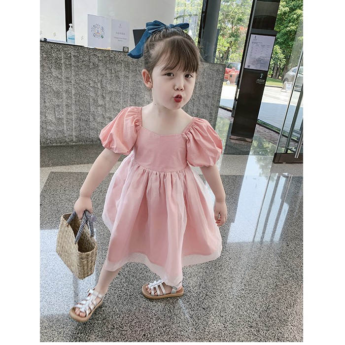 babyfit a- AYPINK  baju dress terusan anak perempuan lengan balon puff