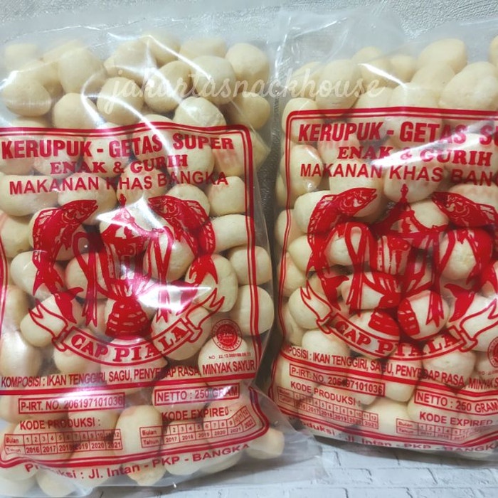 

TERLARIS KERUPUK GETAS CAP PIALA 250GR MERAH ASLI BANGKA