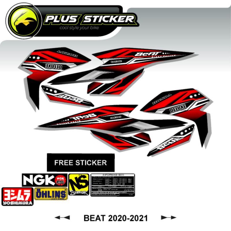 Stripping Variasi Honda Beat new Deluxe/sticker beat 2020-2021