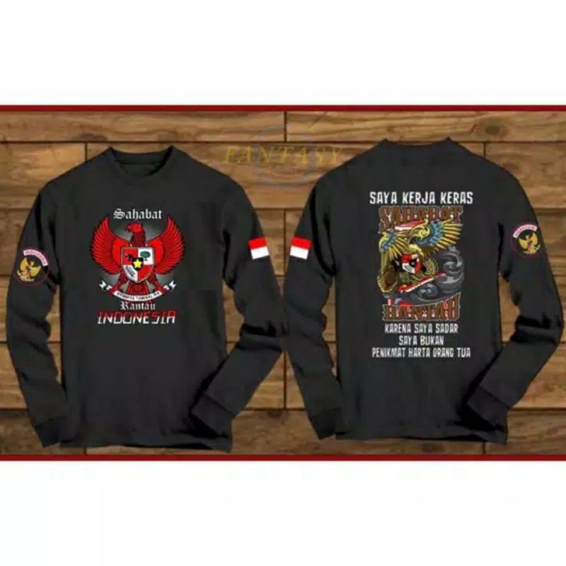 LP02 KAOS DISTRO LENGAN PANJANG ANAK RANTAU GARUDA MERAH / LENGAN PANJANG