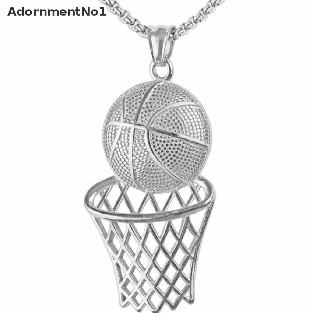 (AdornmentNo1) Kalung Rantai Dengan Liontin Ring Basket Gaya Hip Hop Untuk Wanita