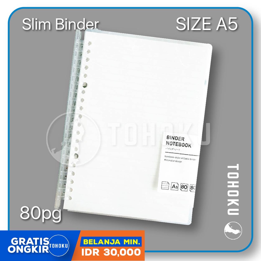 

Slim Binder A5 Transparan Notebook Loose Leaf