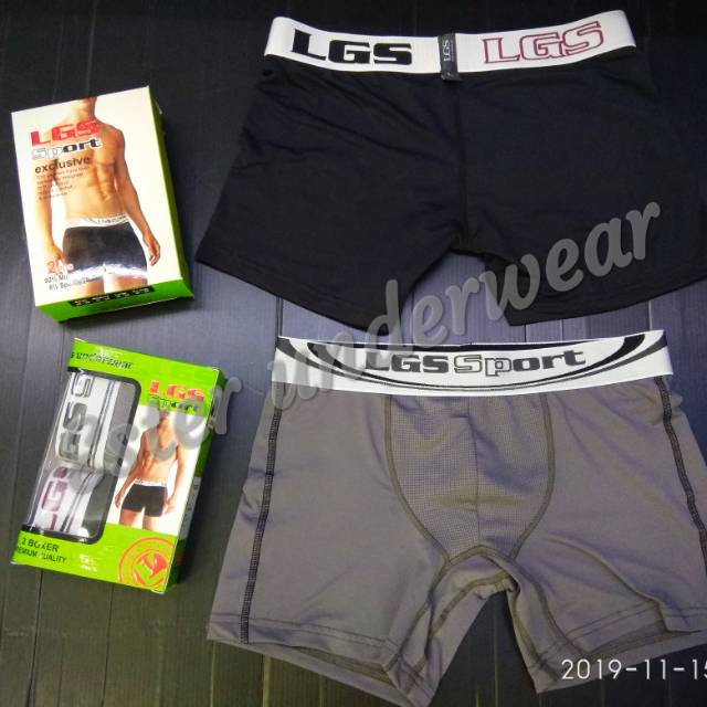 CELANA BOXER LGS 672 ISI 2 PCS BAHAN MICROFIBER RINGAN CEPAT KERING