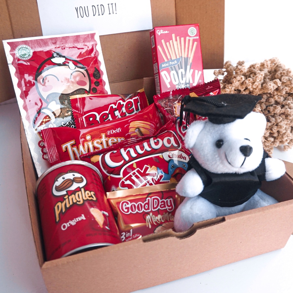 Snack Gift Box Wisuda/ Snack Gift Murah/Hampers Cowok/Hampers Cewek/Hampers Wisuda Murah