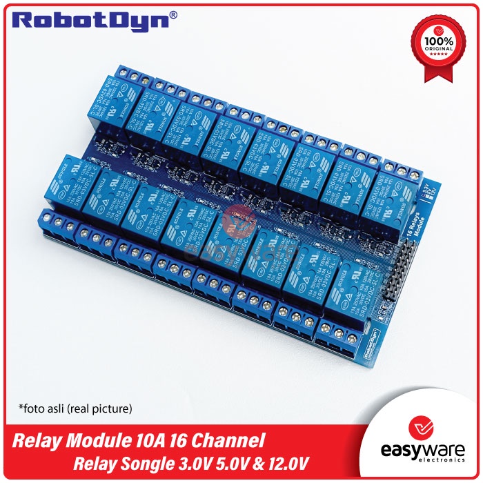 RobotDyn Relay Module 16 Channel 10A 3.3V  Relay Songle