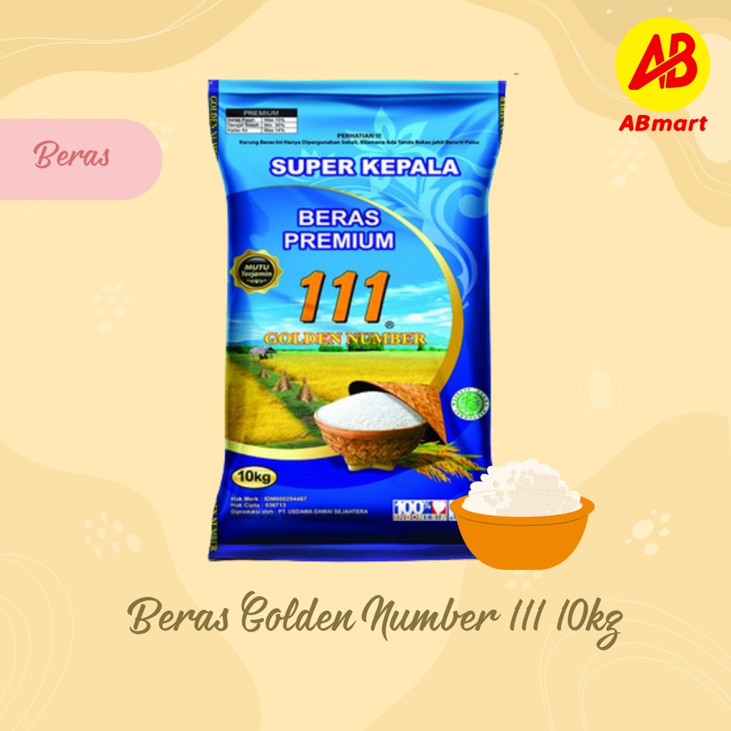 BERAS GOLDEN NUMBER 111 10 KG / GRAB &amp; GO SEND MEDAN