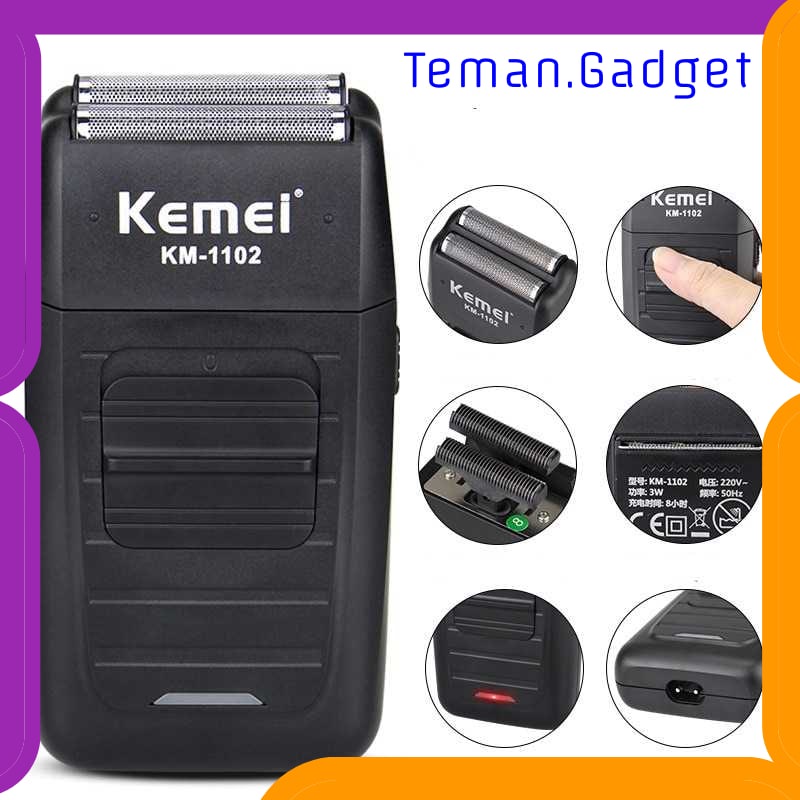 TG-FE190 KEMEI ALAT CUKUR ELEKTRIK RECHARGEABLE CORDLESS SHAVER FOR MEN-KM-1102