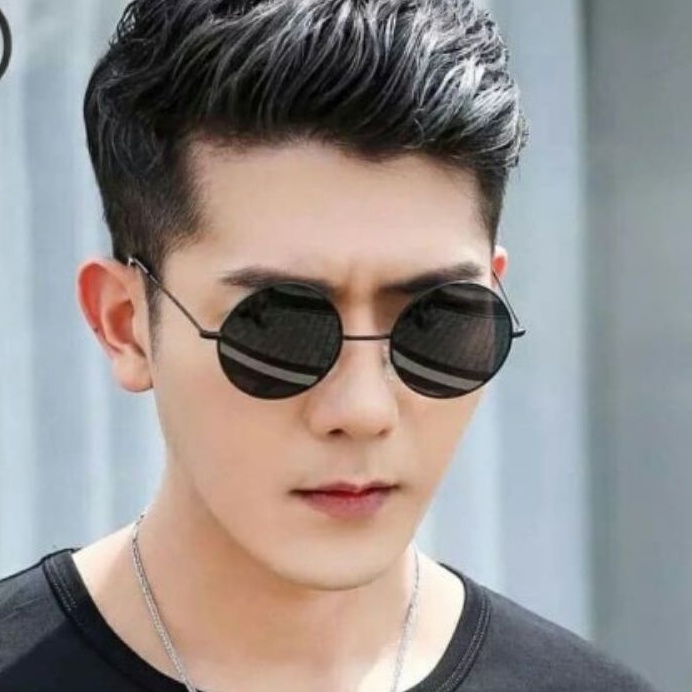 Kacamata Boboho Kaca Mata K300 bulat hitam Wanita Pria Hitam Retro Import Gaya Korea Terlaris Termur