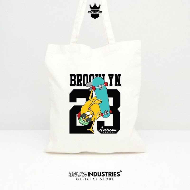 Tote Bag Wanita Pria Kanvas Baby Premium Skate Brooklyin 23