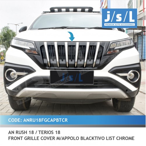 GRILL ALL NEW RUSH TERIOS M/APOLLO HITAM LIST CHROME JSL