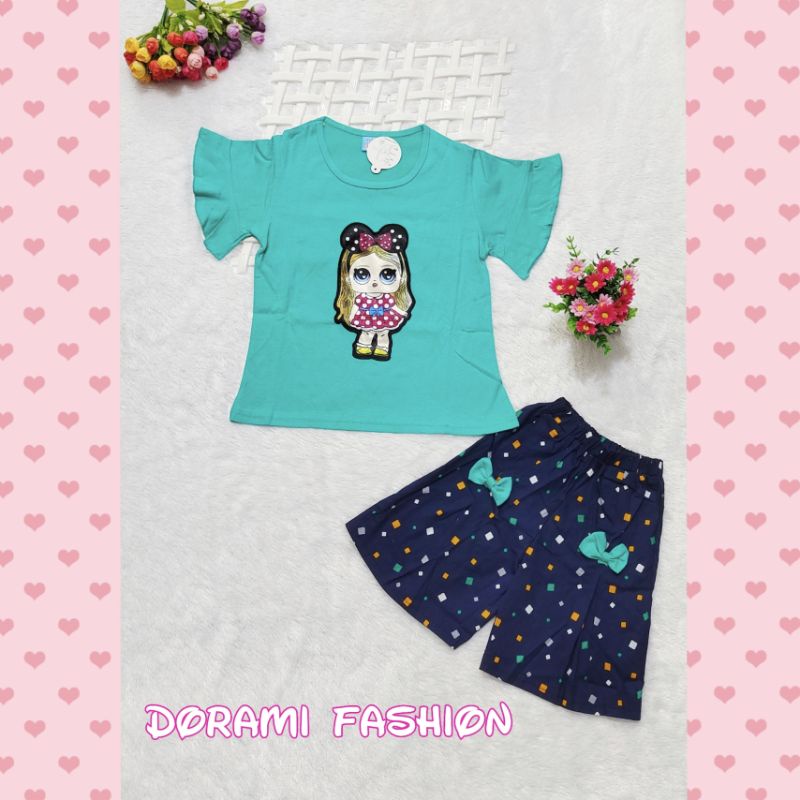 Setelan anak perempuan usia 1-10 tahun bordir LOL girl / Baju celana rok anak cewek JJLOL usia 1 2 3