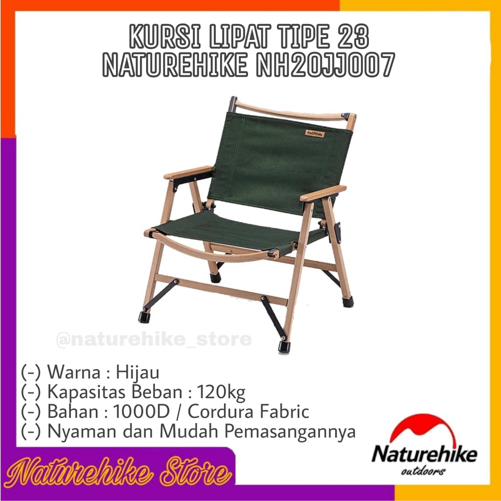 Kursi Lipat Outdoor Camping Hiking Gunung Folding Chair Naturehike NH20JJ007 (TIPE 23)