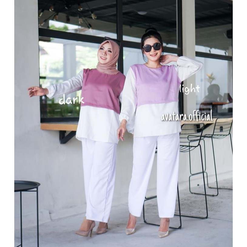 BLOUSE TONE PURPLE / BLOUSE WANITA