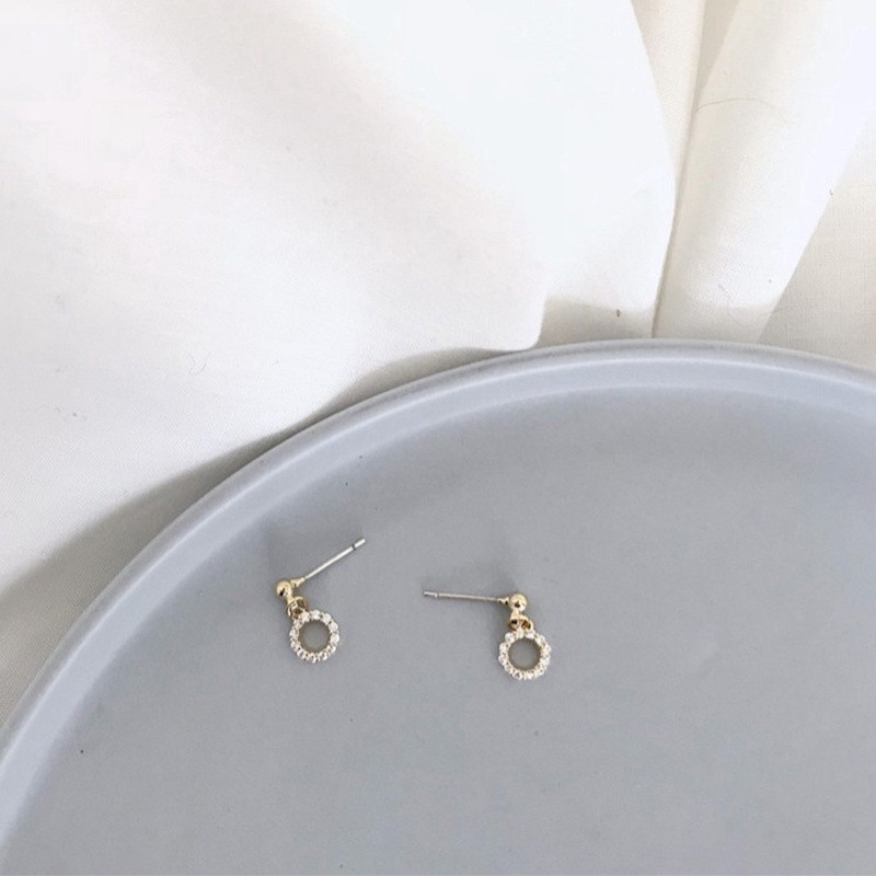 [ACKER] Anting Stud Berlian Imitasi Penuh Geometris Bergaya Untuk Wanita