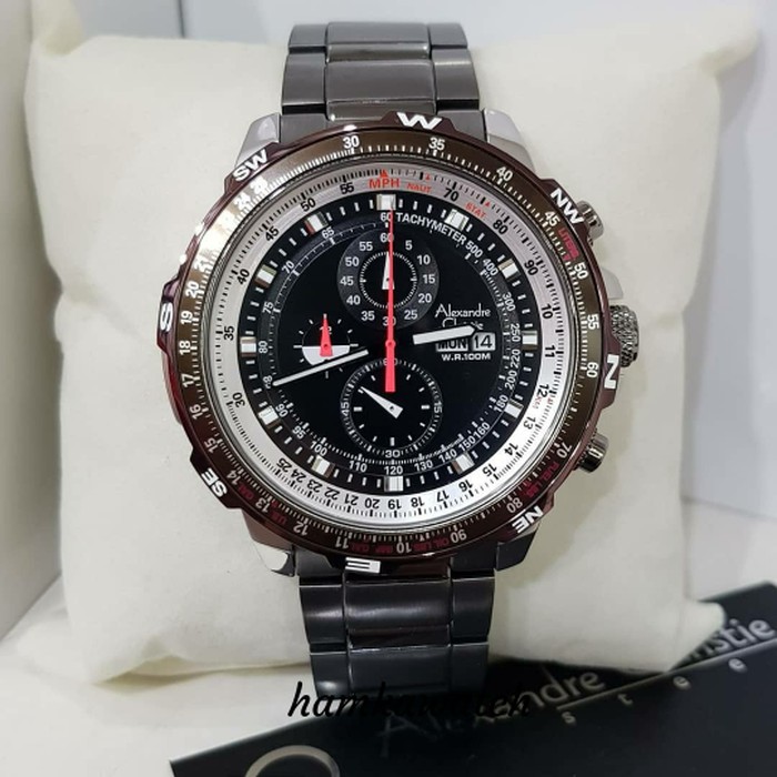 jam tangan alexander cristie ac6476 original gray silver