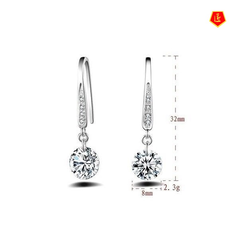 [Ready Stock]Korean Popular Trendy Crystal Silver Earrings