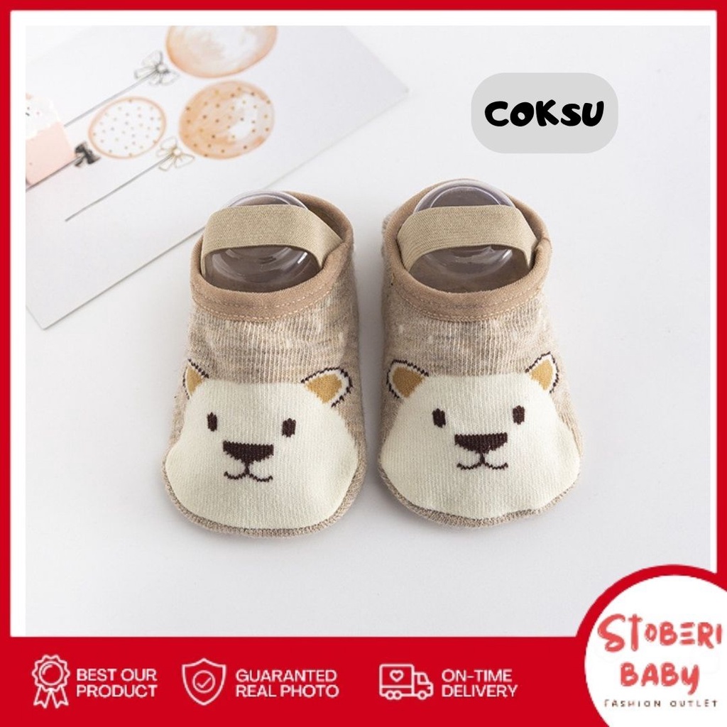 PUNCAK 3.3 stoberi baby -  KOREAN PETS Kaos Kaki Bayi Anak Laki Laki Perempuan Import Berkualitas newborn - 12 Bulan