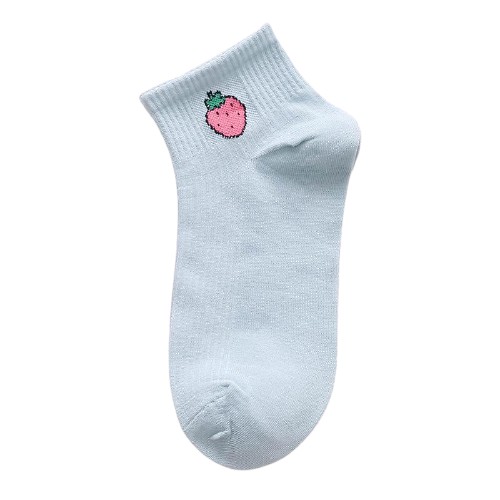 TOMSTORE.ID R139 Kaos Kaki Pendek Wanita Buah Cute Kaoskaki Socks ankle Fruit Fashion Korea Murah-BIRU