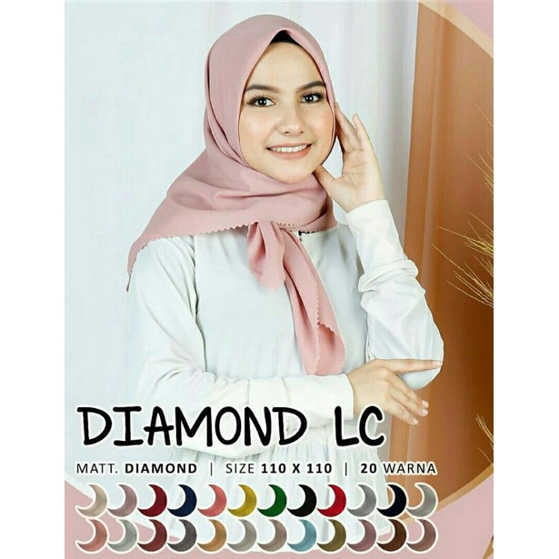 Azara Diamond Laser Cut Jilbab Hijab segi empat 110 x 110 cm