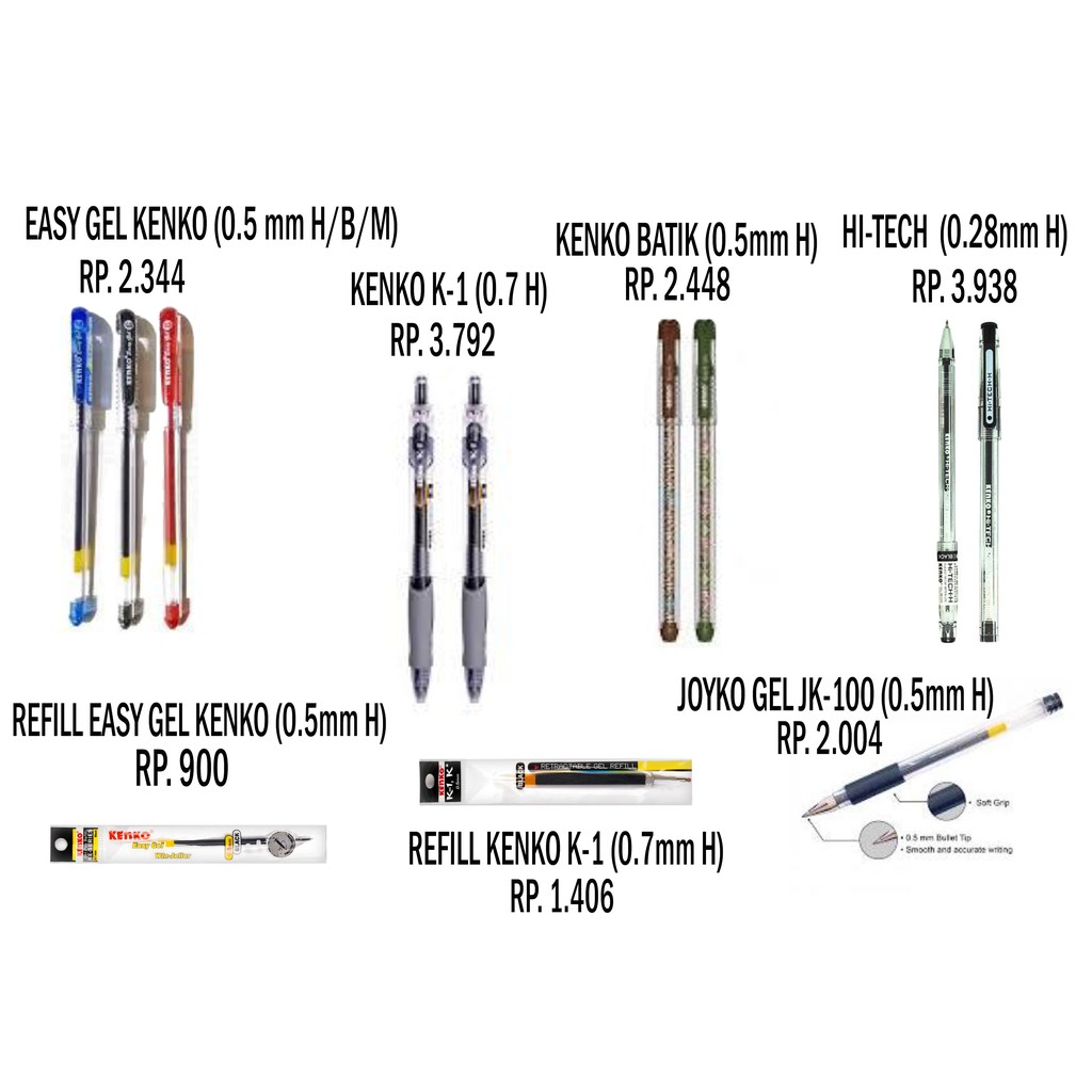 

PULPEN GEL HARGA EKONOMIS MERK KENKO