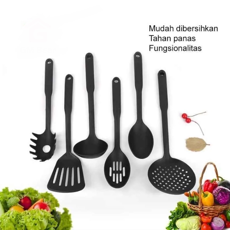 [ COD ] Spatula Nylon Set 6pcs / Kitchen Tools Set 6pcs / Sutil set