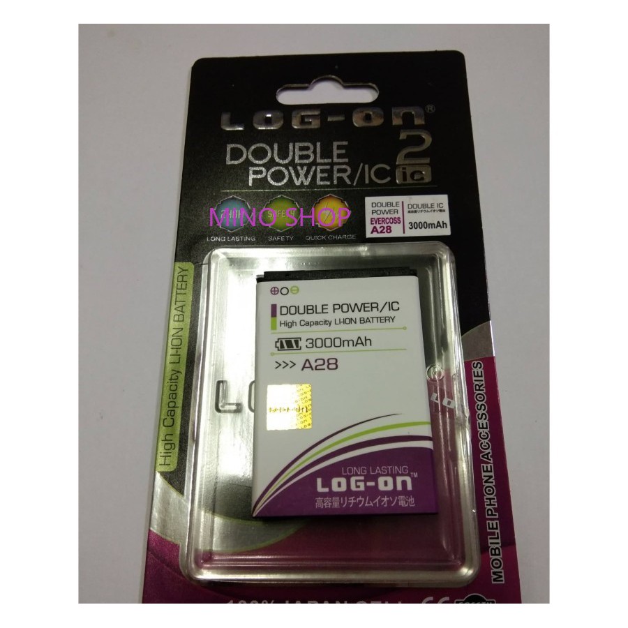 BATERAI EVERCOSS A28 - LOG ON DOUBLE POWER BATTERY BATRE