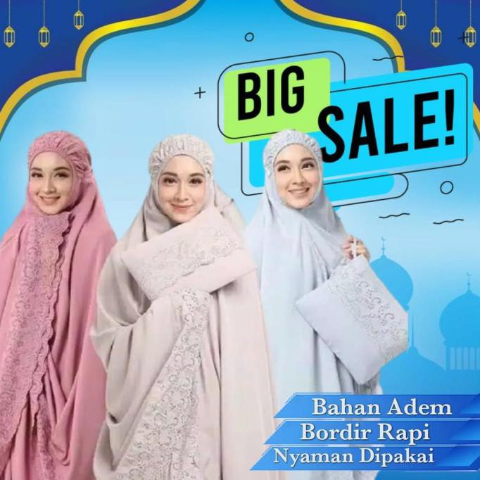 Ori&Terjamin Mukena Siti Khadijah Jumbo Free Tas - Mukena Pastelena Katun Mikro - Cokelat