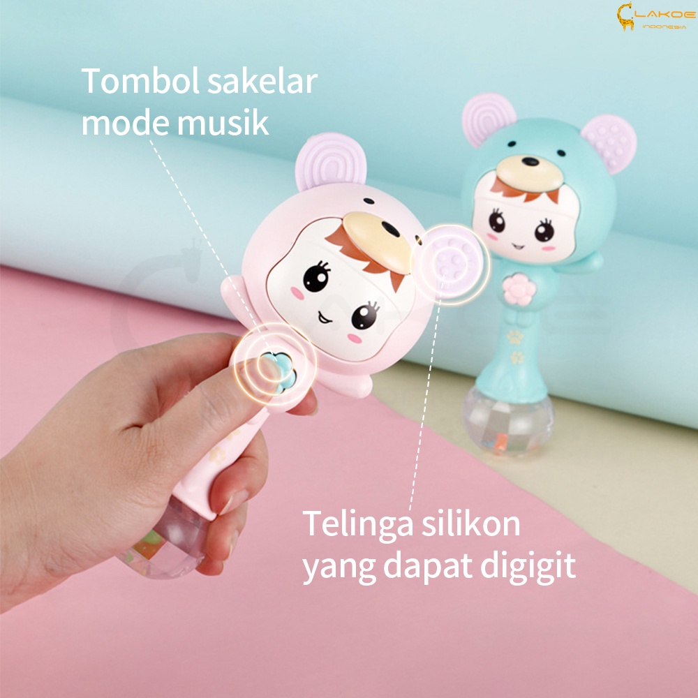 Mainan Bayi Tongkat Genggam Rattle Stick Dengan Musik dan Lampu