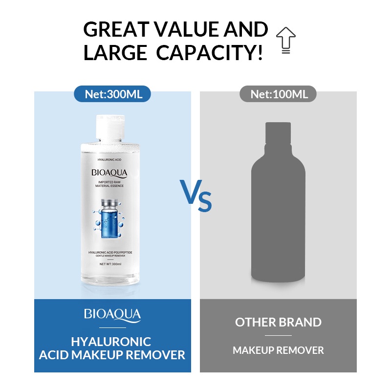 BIOAQUA GENTLE MAKE UP REMOVER MICELLAR WATER WITH HYALURONIC ACID 300ML PEMBERSIH MAKE UP BIOAQUA BPOM APPROVED