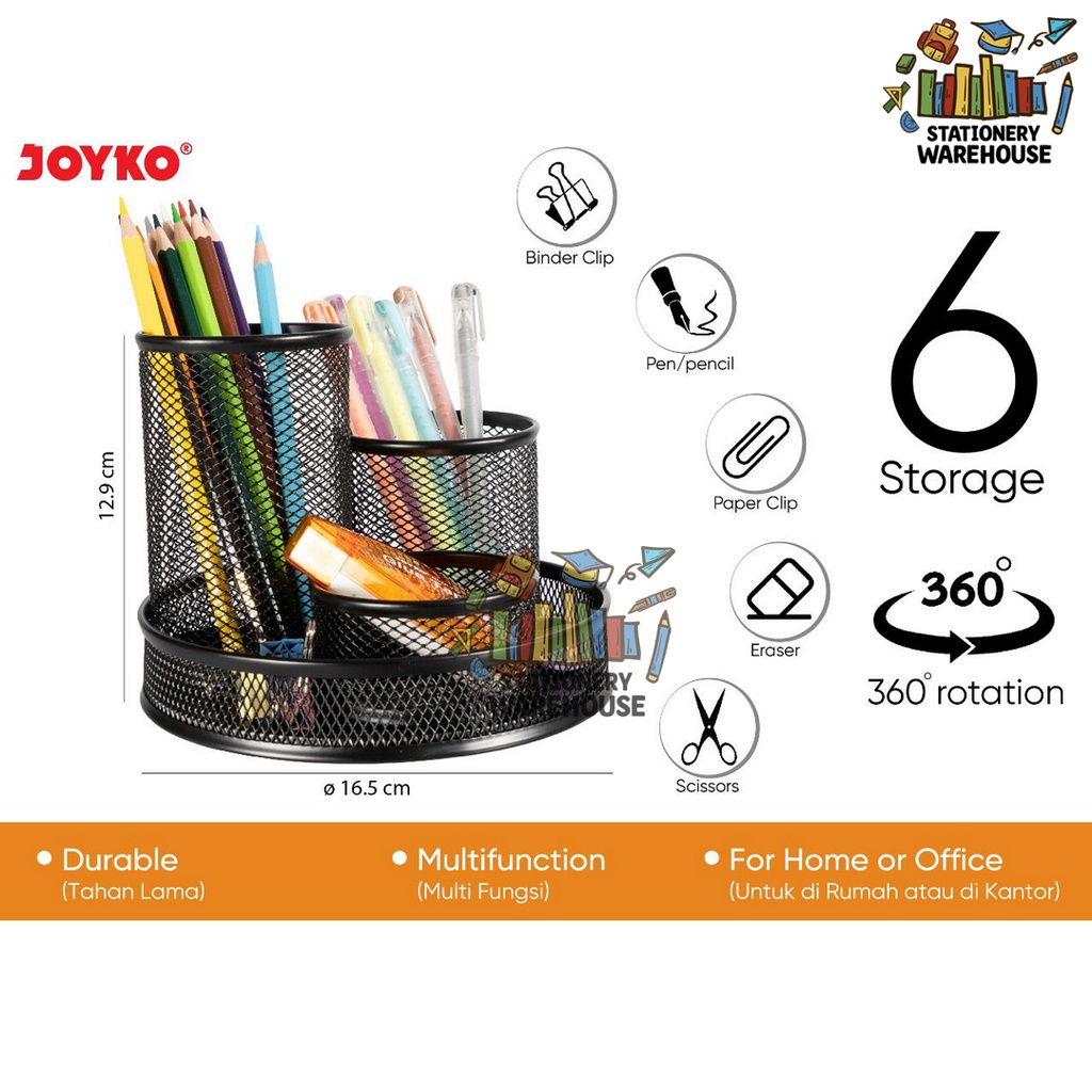 

Desk Set / Pen Holder / Tempat Alat Tulis Jaring Jala Joyko DS-24