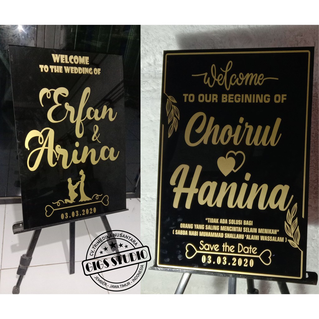 

Welcome Sign Acrylic / Backdrop / Wedding Acrylic Color HITAM