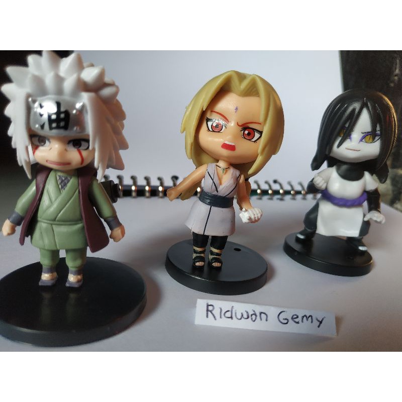 (BISA COD)Action mini figur chibi anime naruto 3 sanin legendaris jiraiya sunade orochimaru