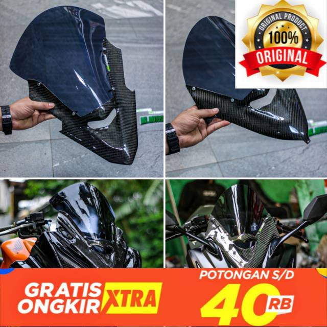 VISOR CBR 150 CARBON KEVLAR KEDOK CBR 150 WINDSHIELD CBR150