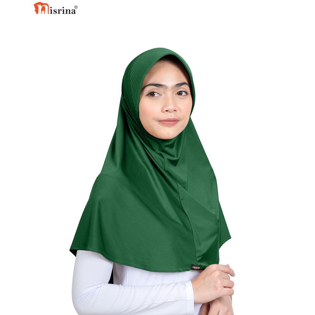 Nisrina Fashion Muslim Jilbab Instan Polos Citra Narurita-Hijau Botol