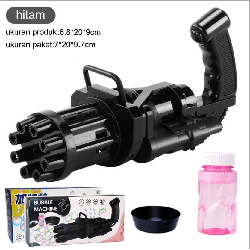 Mainan Anak Pistol Gelembung Mesin Elektrik Gun Bubble Machine Electric Galting Bubble Gun Outdoor-PISTOL HITAM