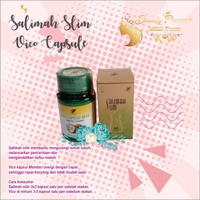 Obat diet herbal Salimah slim + vico capsul sr12