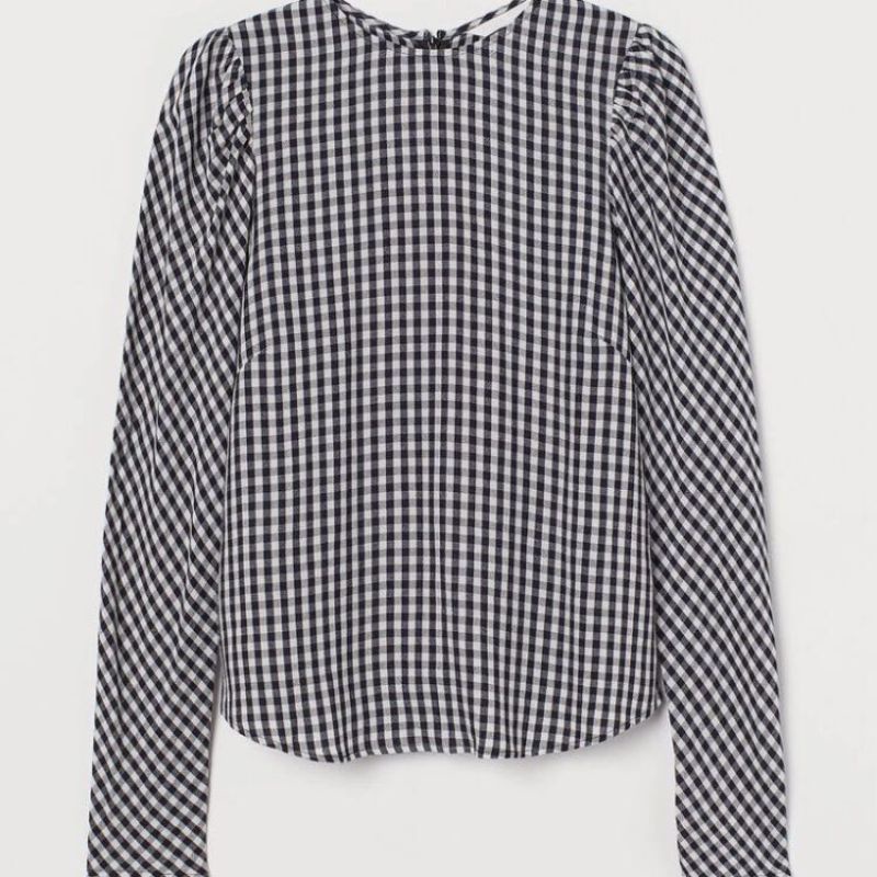 H*M PLAID PUFF TOP-WANITA