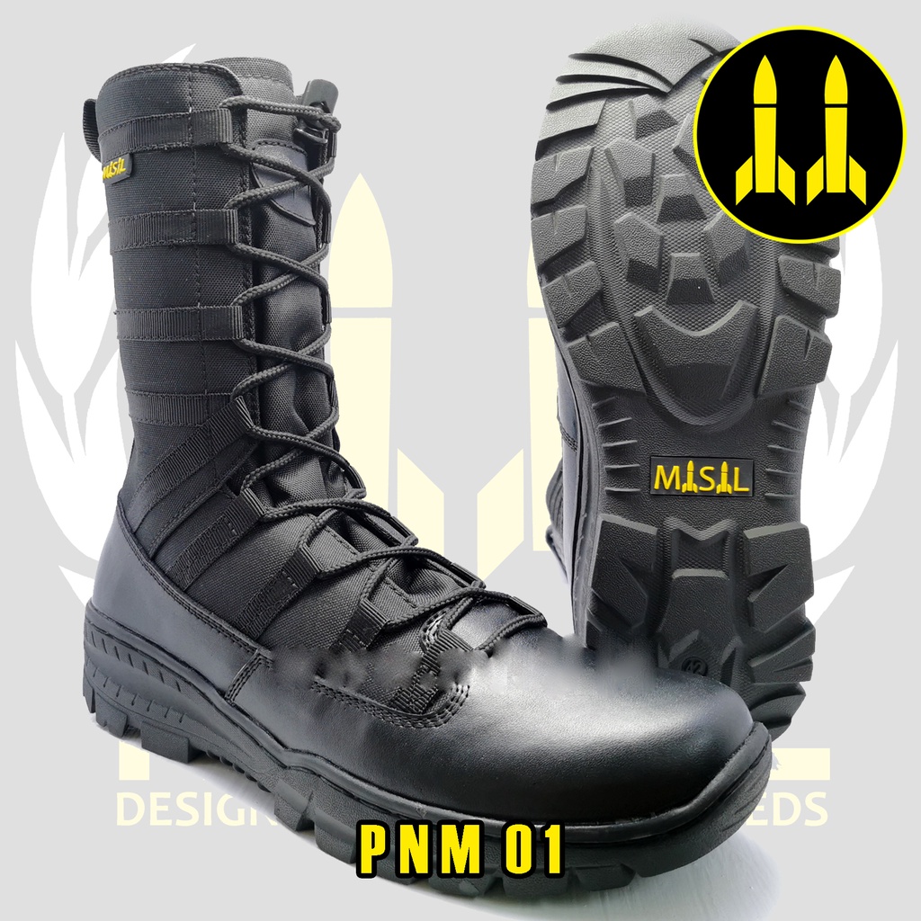 SEPATU PDL TNI POLRI NINJA M2 SOL RINGAN KULIT ASLI KOMBINASI KANVAS ANTI AIR MERK MISIL