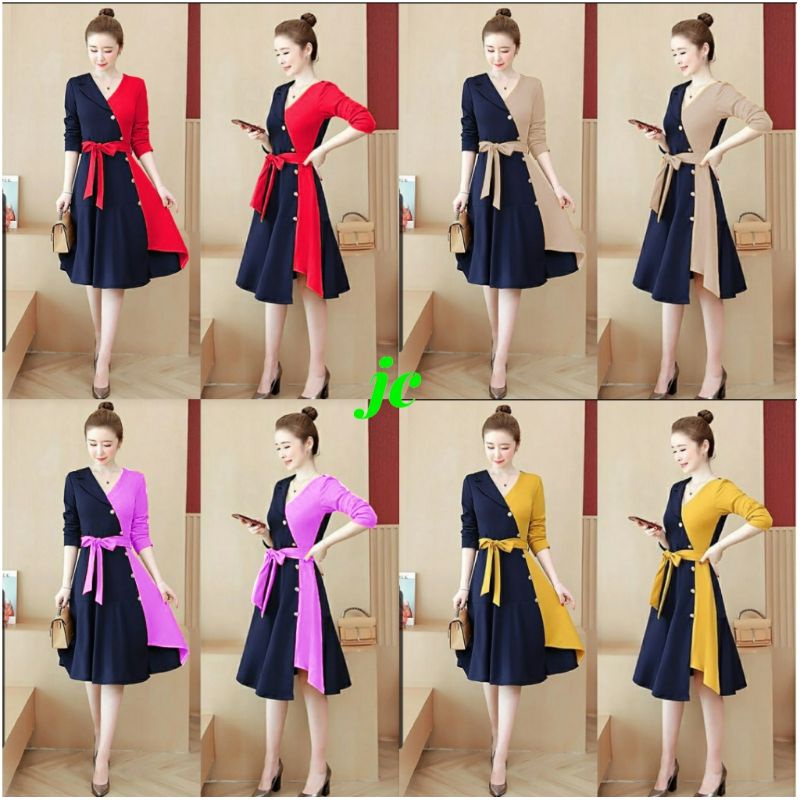 JCTK - Dress Rainsa / Dress Casual Wanita Korean Style Kekinian