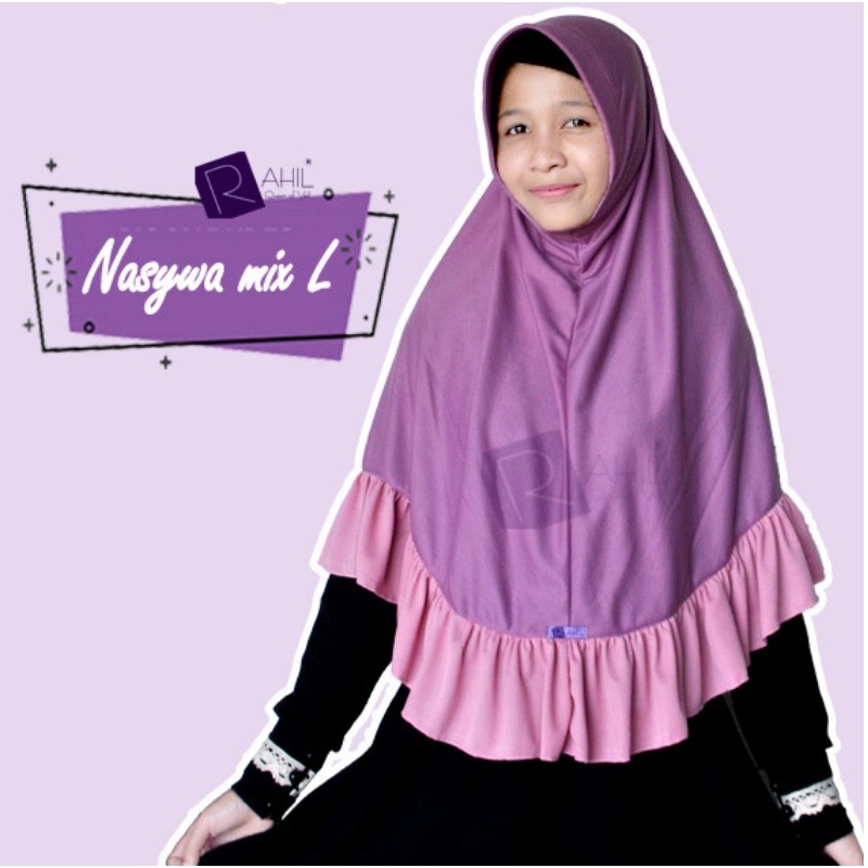 hijab kaos mix pad antem nasywa mix L