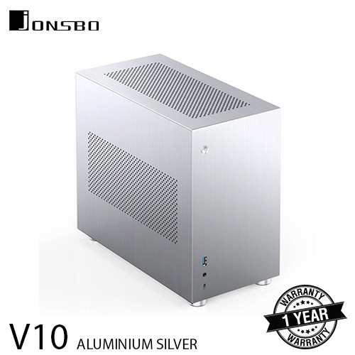 JONSBO CASE V10 SILVER ALUMINIUM MINI ITX